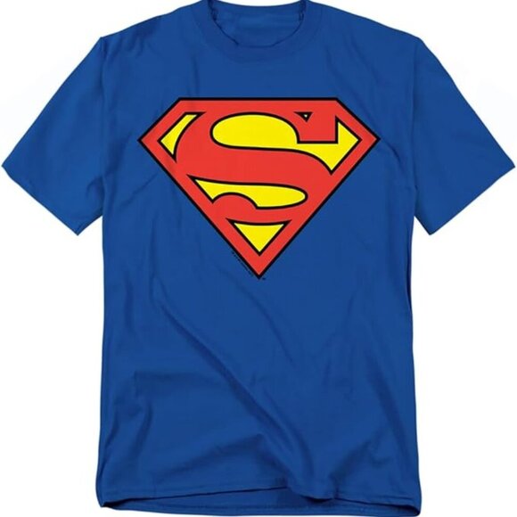 Superman Royal Blue Crewneck Short Sleeve T-Shirt Size Large - Picture 1 of 5